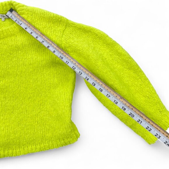 Tibi Cozette Alpaca Neon Green Wool Blend Sweater Women's Small - Picture 8 of 9